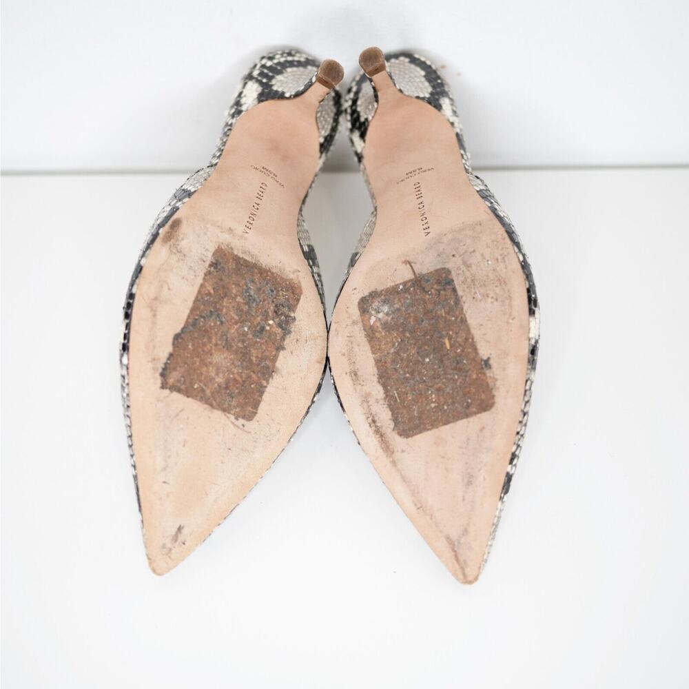 Veronica Beard Pearla Mules Python Snake Embossed… - image 6